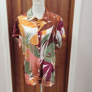 Vitamin A Multicolor Tropical Men's Shirt Linen And Rayon